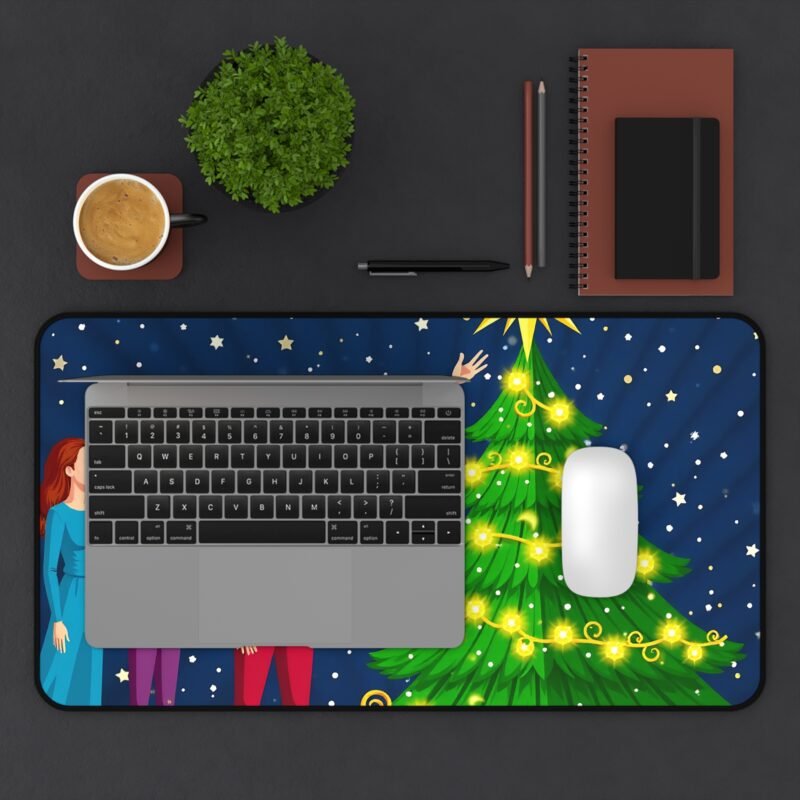 Christmas Desk Mat with Festive Tree Design and Starry Winter Charm - Image 7