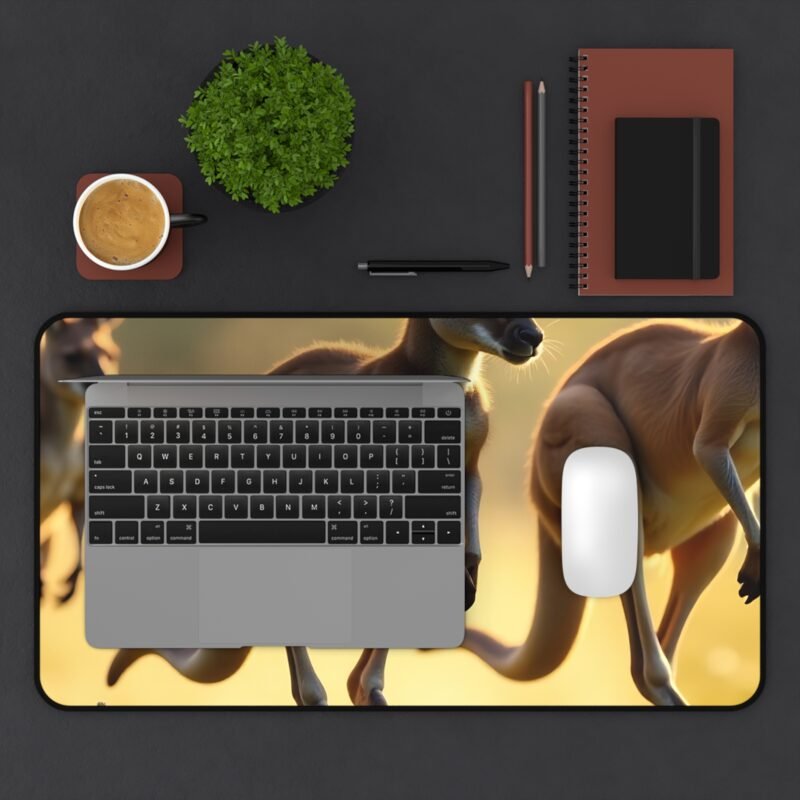 Nature-Themed Desk Mat with Kangaroo Meadow Design for an Inspiring Workspace - Image 7