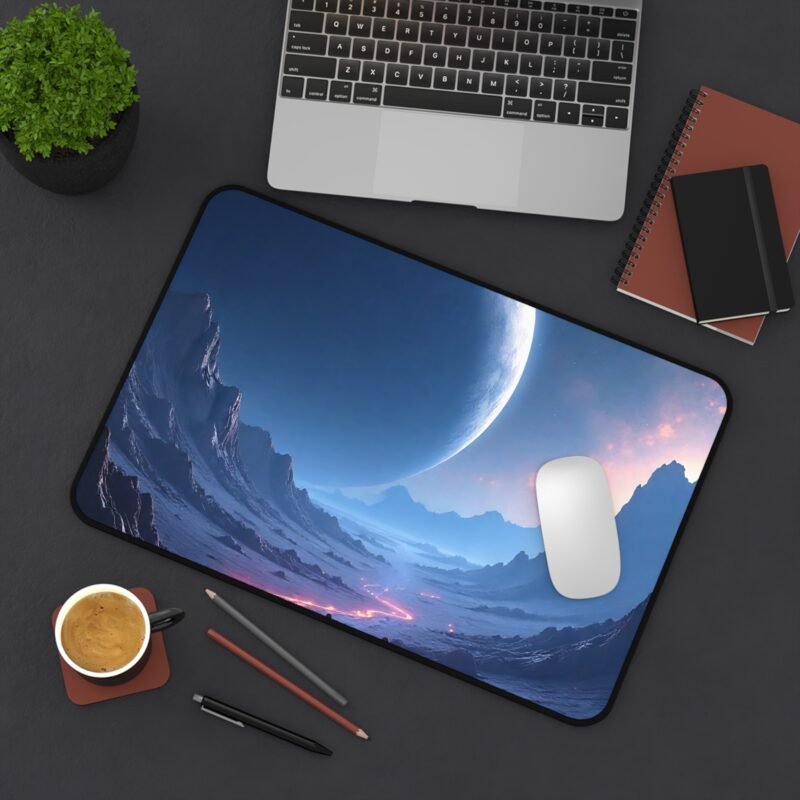 Sci-Fi Desk Mat with Alien Landscape and Majestic Cosmic Design - Image 4