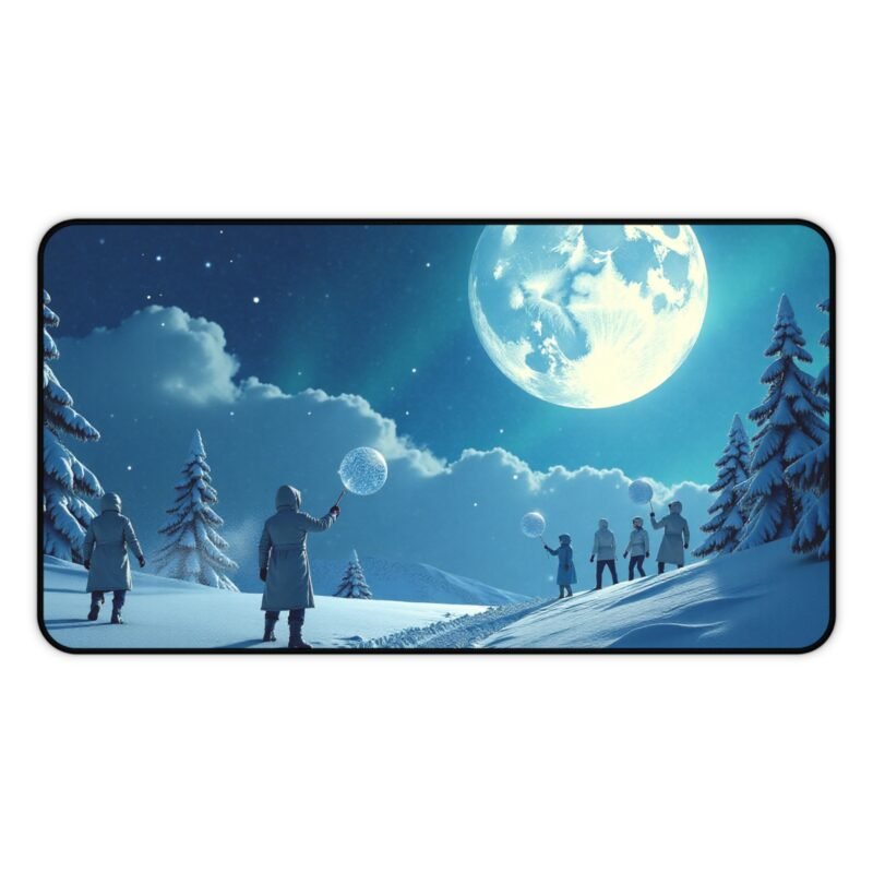 Moonlit Desk Mat Snowy Evening Design for Dreamy and Inspiring Workspaces - Image 5