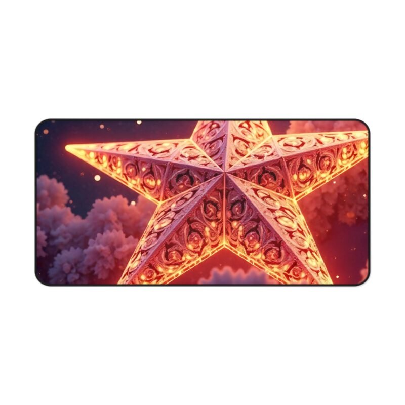 Galaxy Desk Mat with Radiant Star Glow and Cosmic Cloud Design - Image 9