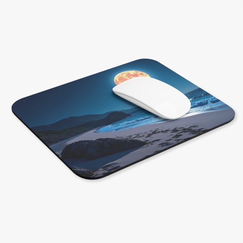 Moonlit Desk Mat with Tranquil Beach and Full Moon Design for Inspired Workspaces - Image 3