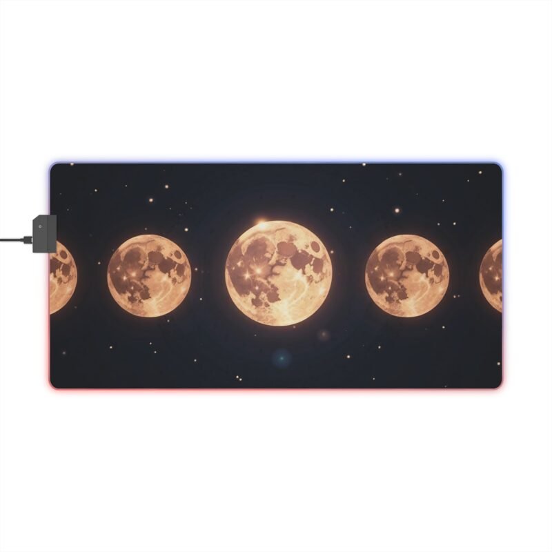 Galaxy Gaming Mouse Pad with Full Moon Design and Precise Seamless Surface