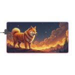 Shiba Inu Gaming Mouse Pad with Twilight Forest Design for Immersive Gameplay