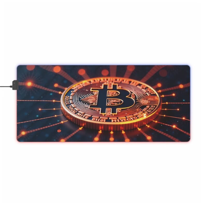 Bitcoin Gaming Mouse Pad with RGB Lighting for Gamers and Crypto Enthusiasts - Image 9