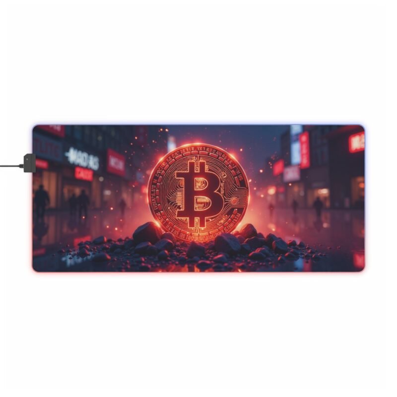 Bitcoin Gaming Mouse Pad with Neon Design for Precision and Style - Image 9