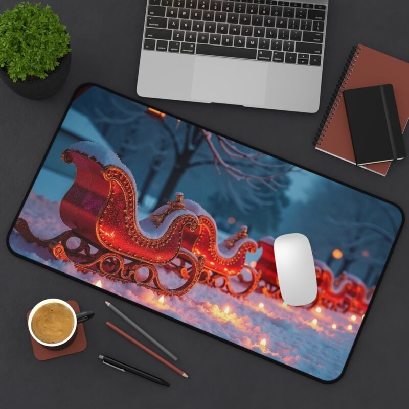 Festive Christmas Desk Mat Sleigh Design for Holiday Workspace Decor - Image 8