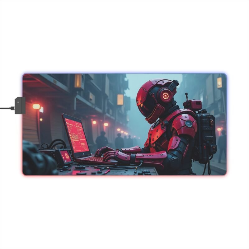 RGB Gaming Mouse Pad with Futuristic Cyberpunk Precision and Neon Glow