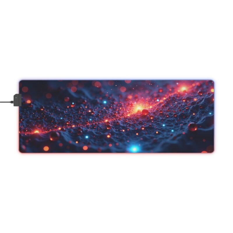 Galaxy Gaming Mouse Pad with Vibrant LED Lights and Cosmic Deep-Space Design - Image 5