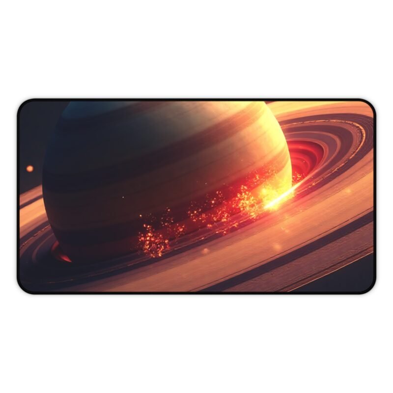 Cosmic Saturn Desk Mat with Radiant Sun Design for Astronomy Lovers - Image 5