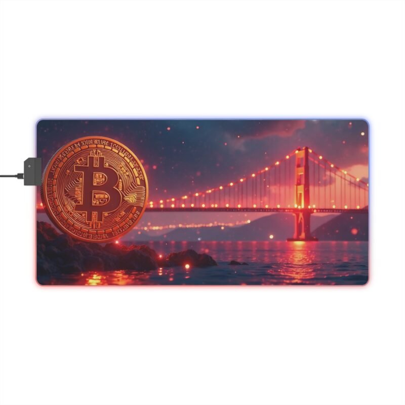 Bitcoin Gaming Mouse Pad with Smooth Surface and Crypto-Inspired Design