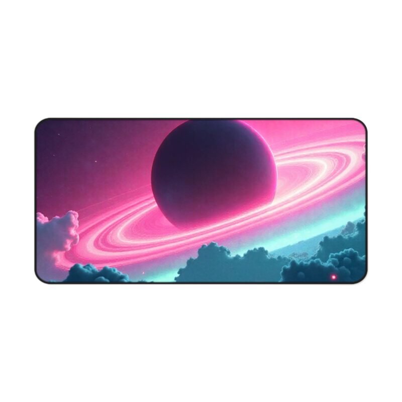 Galaxy Mouse Pad with Cosmic Planet Design and Vibrant Pink and Teal Hues - Image 9