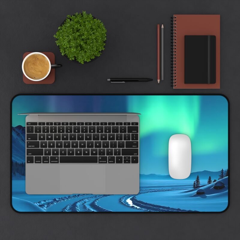Northern Lights Desk Mat with Arctic Landscape for a Serene Workspace - Image 7