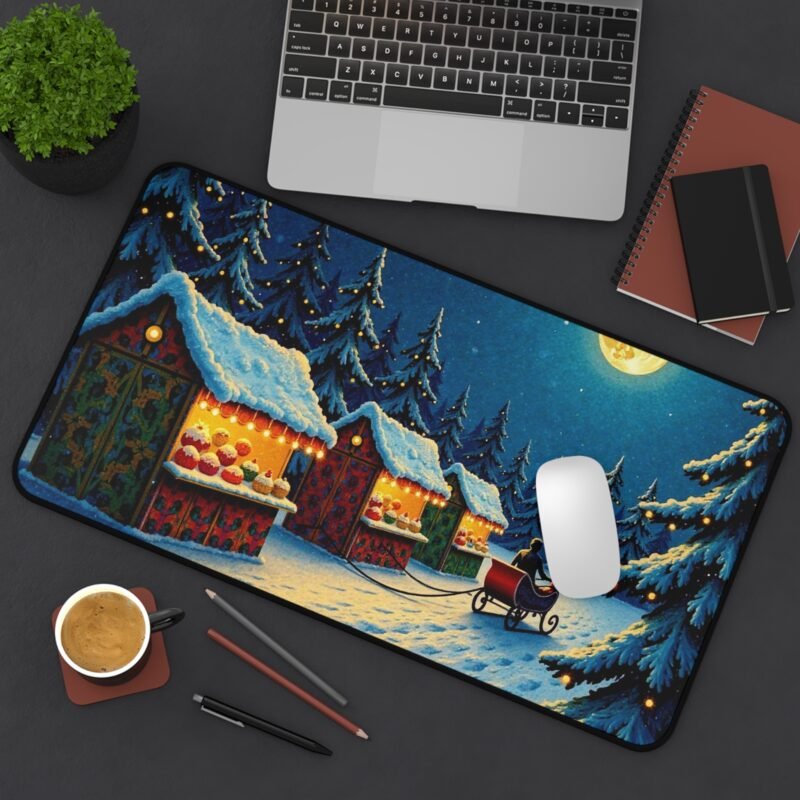 Winter Desk Mat with Festive Market Design for Holiday Workspace Charm - Image 8