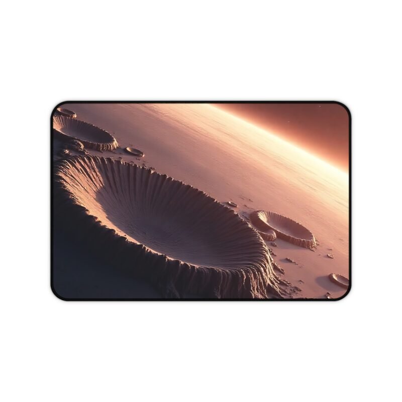 Space-Themed Desk Mat with Cosmic Landscapes and Subtle Glow for Stargazers and Dreamers