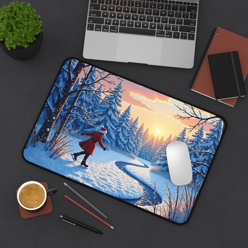 Winter Desk Mat with Tranquil Snowy Landscape for a Calming Workspace - Image 4