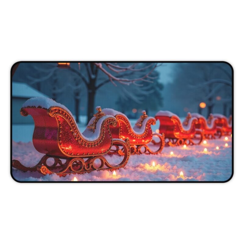 Festive Christmas Desk Mat Sleigh Design for Holiday Workspace Decor - Image 5