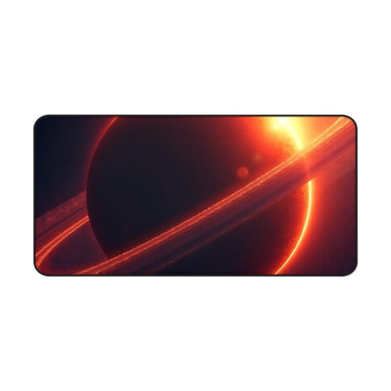 Stellar Space Desk Mat with Cosmic Ringed Planet Design - Image 9