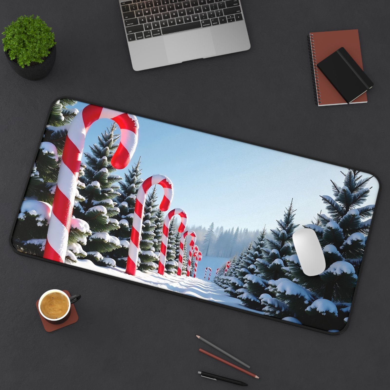 Festive Christmas Desk Mat with Winter Wonderland Design for Holiday Cheer - Image 12