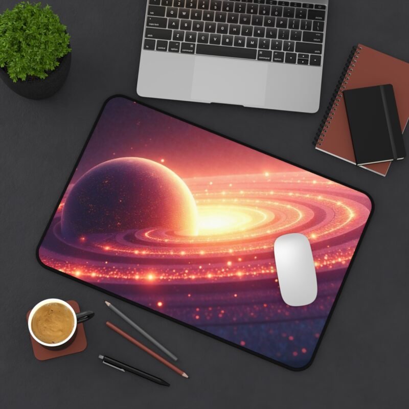 Cosmic Space Desk Mat with Radiant Planet Design for Inspired Productivity - Image 4