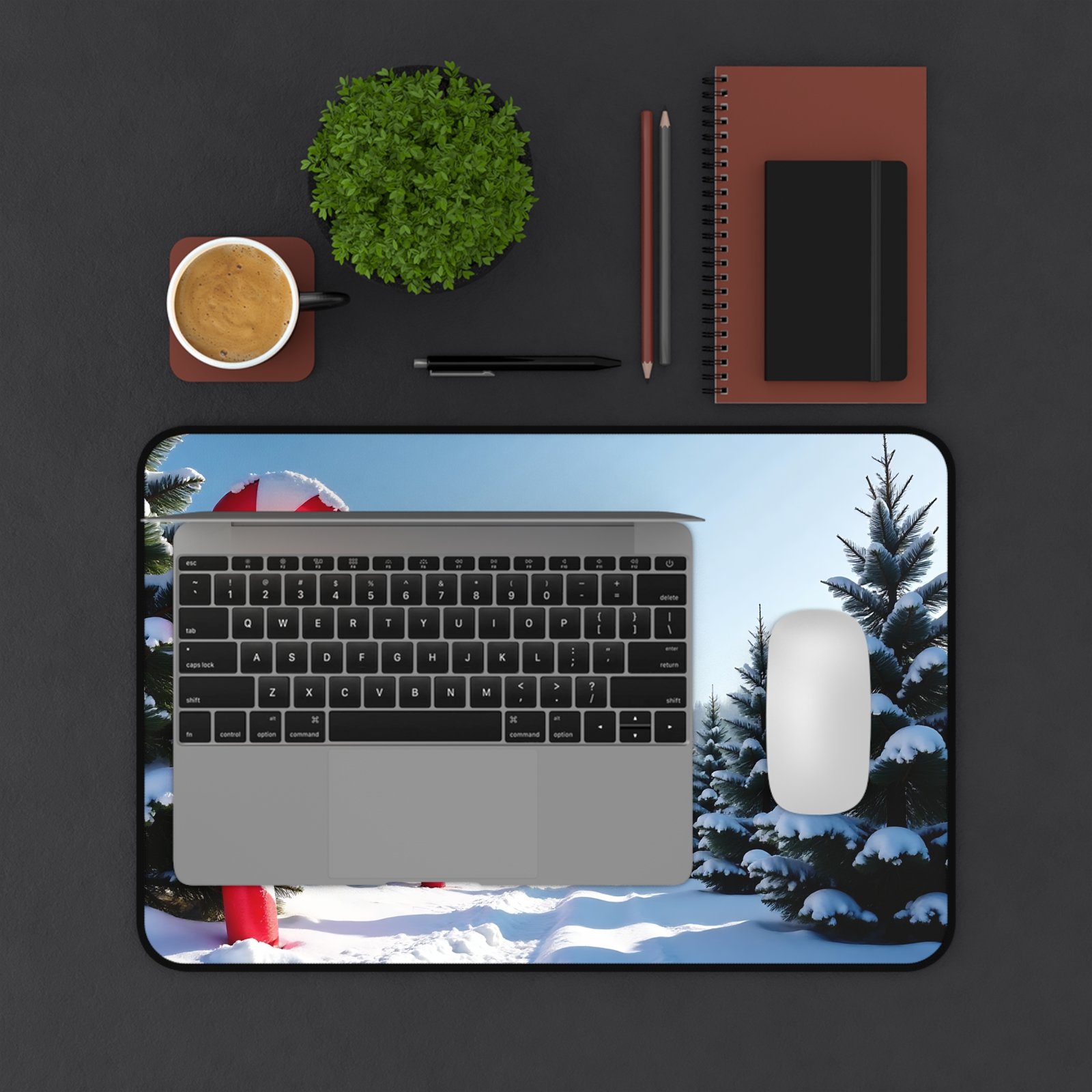 Festive Christmas Desk Mat with Winter Wonderland Design for Holiday Cheer - Image 3