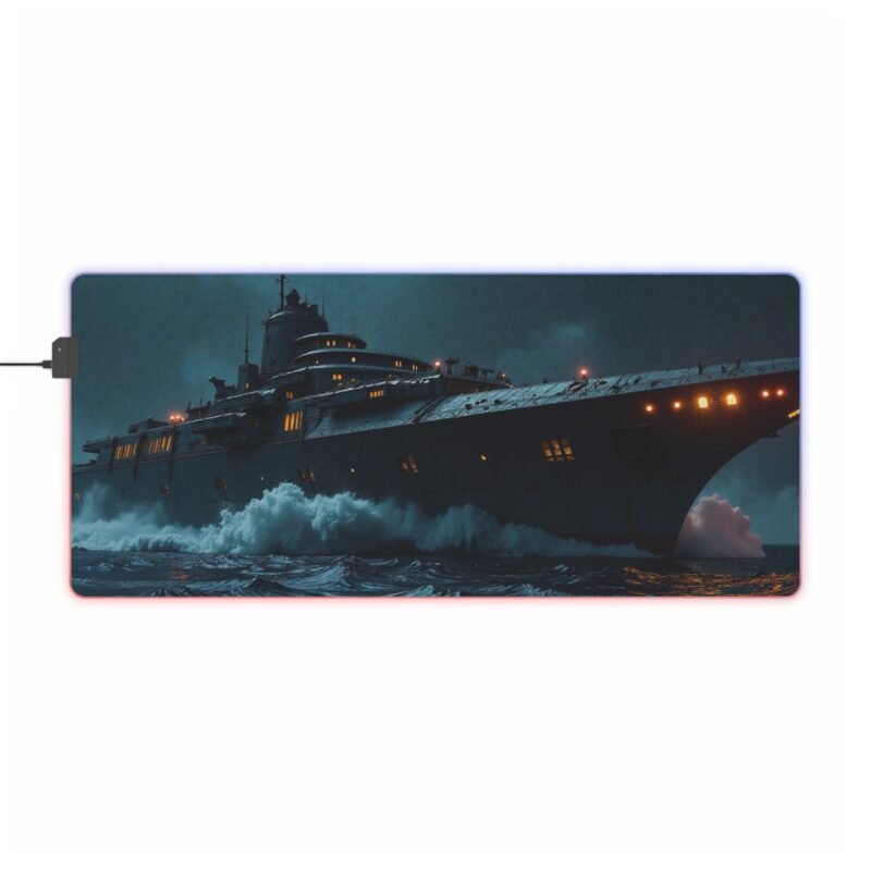 Gaming Mouse Pad LED Naval Design with Precision Surface and RGB Lighting - Image 9