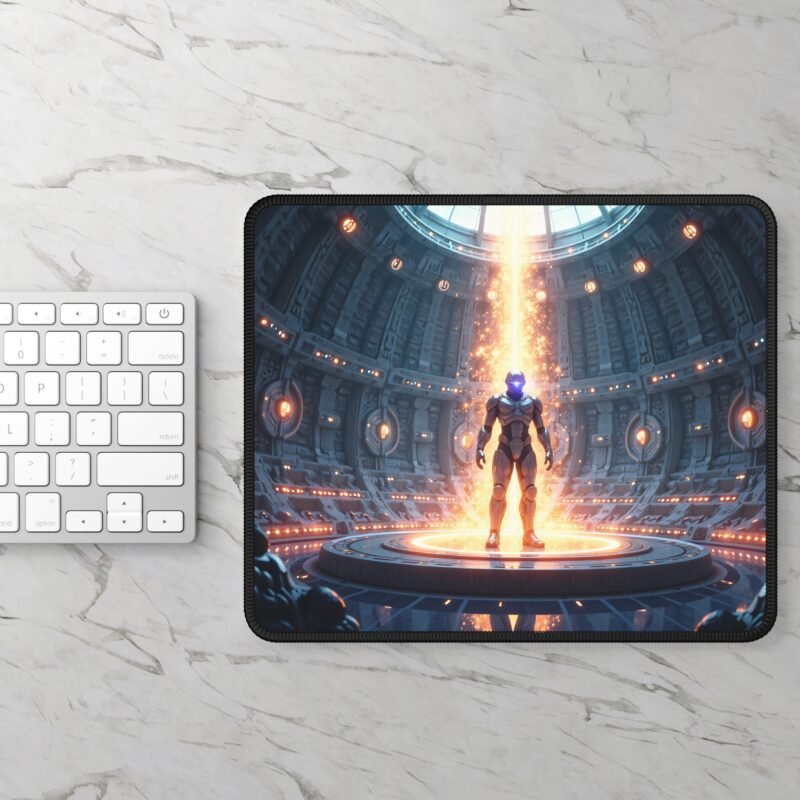Gaming Mouse Pad Cosmic Design with Futuristic Warrior for Ultimate Precision - Image 2