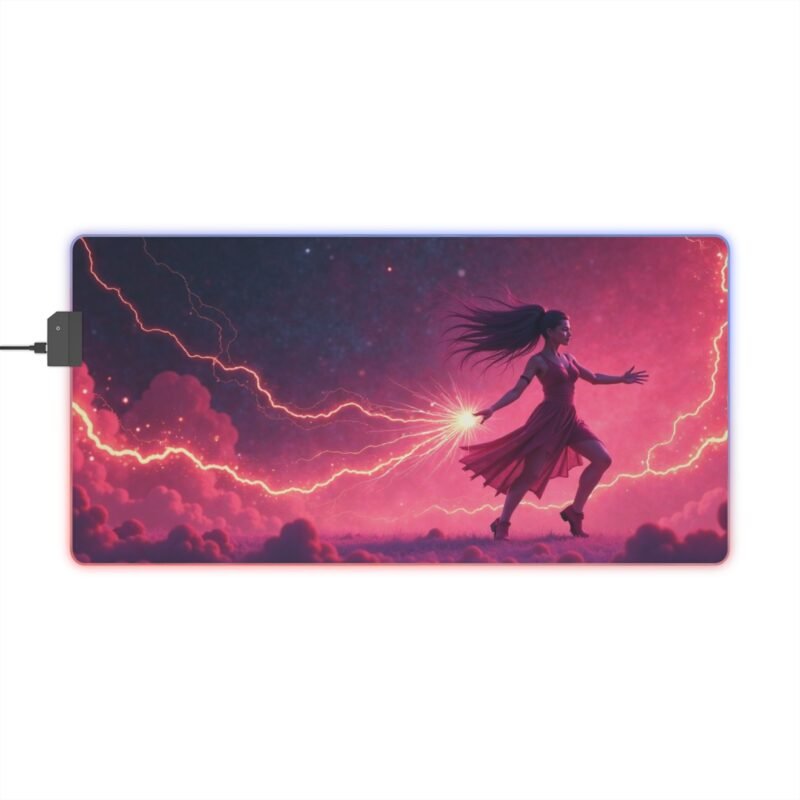 RGB Gaming Mouse Pad with Cosmic Sorceress Design for Immersive Gaming