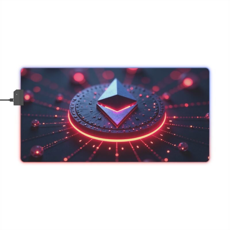 Ethereum Gaming Mouse Pad with LED Lighting for Cryptocurrency Enthusiasts