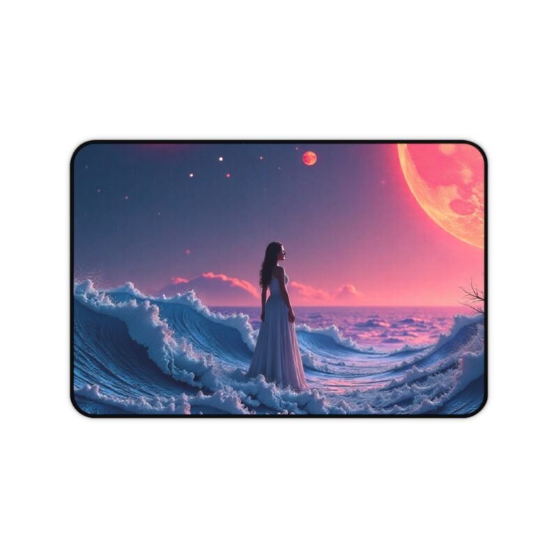 Mystical Fantasy Desk Mat with Twin Moons and Celestial Dreamscape Design