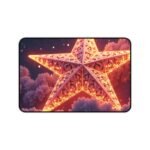 Galaxy Desk Mat with Radiant Star Glow and Cosmic Cloud Design