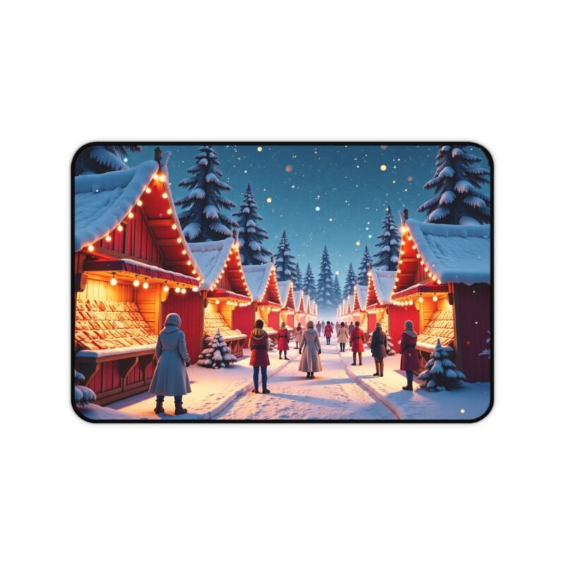 Winter Wonderland Desk Mat with Festive Snowy Scenery for Cozy Holiday Vibes