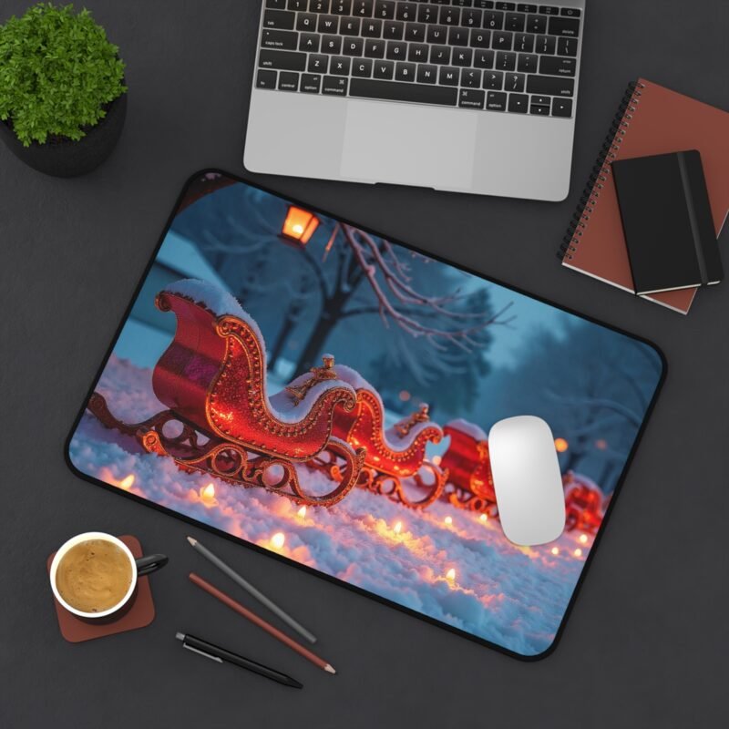 Festive Christmas Desk Mat Sleigh Design for Holiday Workspace Decor - Image 4