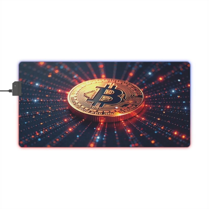 Bitcoin Gaming Mouse Pad with High-Precision Surface for Gamers and Crypto Enthusiasts