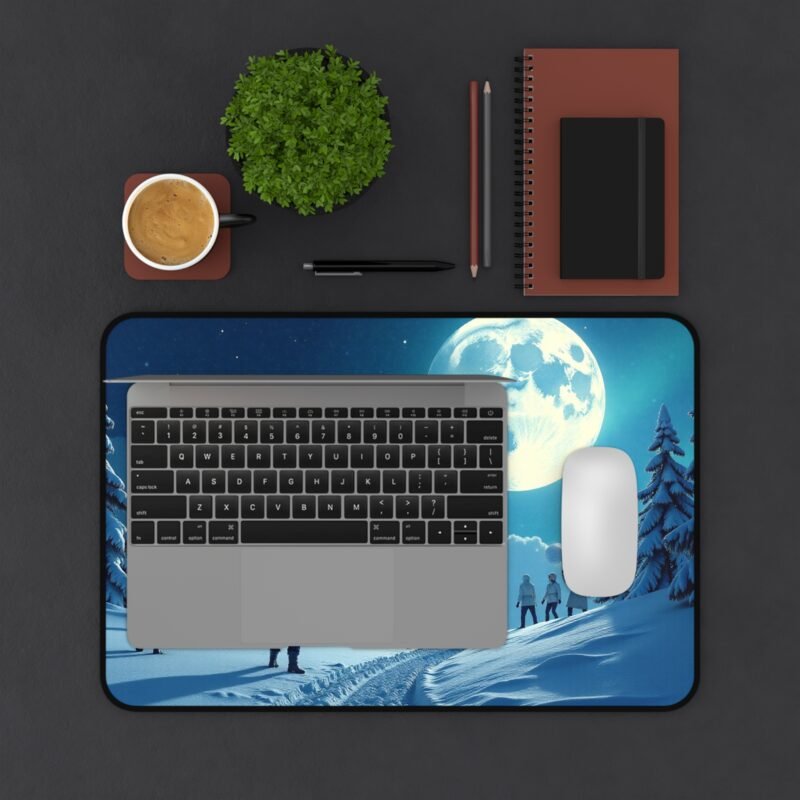 Moonlit Desk Mat Snowy Evening Design for Dreamy and Inspiring Workspaces - Image 3