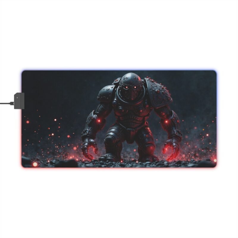 Gaming Mouse Pad RGB with Armored Warrior Design and Precision Surface