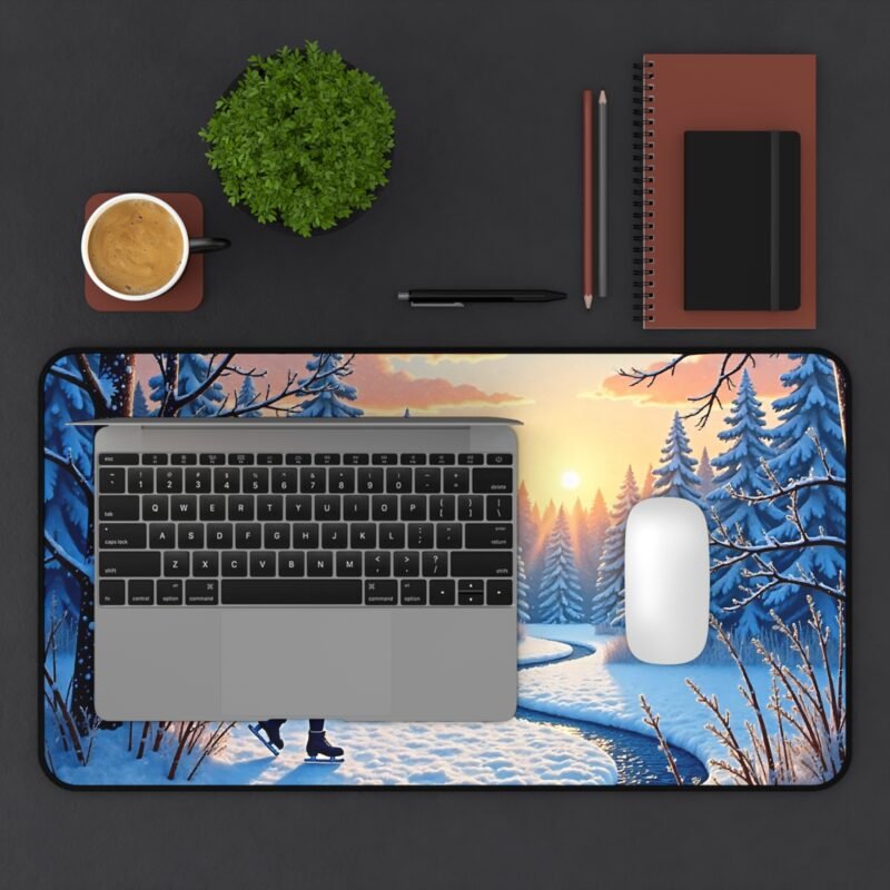 Winter Desk Mat with Tranquil Snowy Landscape for a Calming Workspace - Image 7