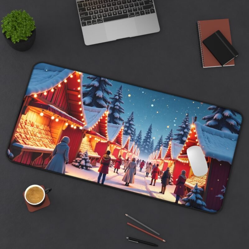 Winter Wonderland Desk Mat with Festive Snowy Scenery for Cozy Holiday Vibes - Image 12