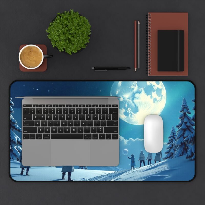 Moonlit Desk Mat Snowy Evening Design for Dreamy and Inspiring Workspaces - Image 7