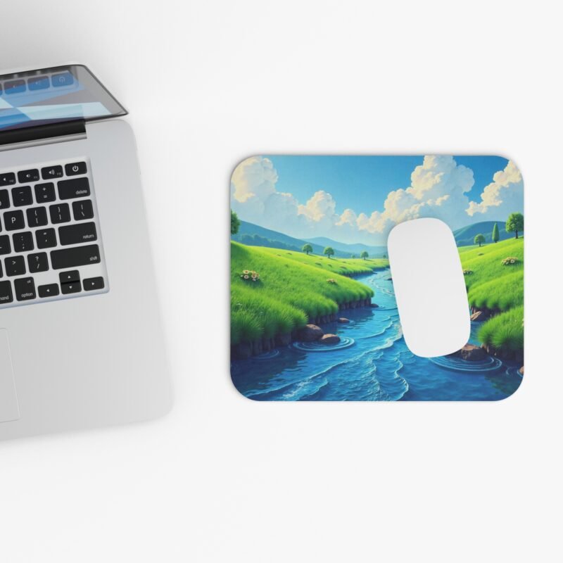 Nature Themed Desk Mat with Tranquil River Scene for a Peaceful Workspace - Image 4