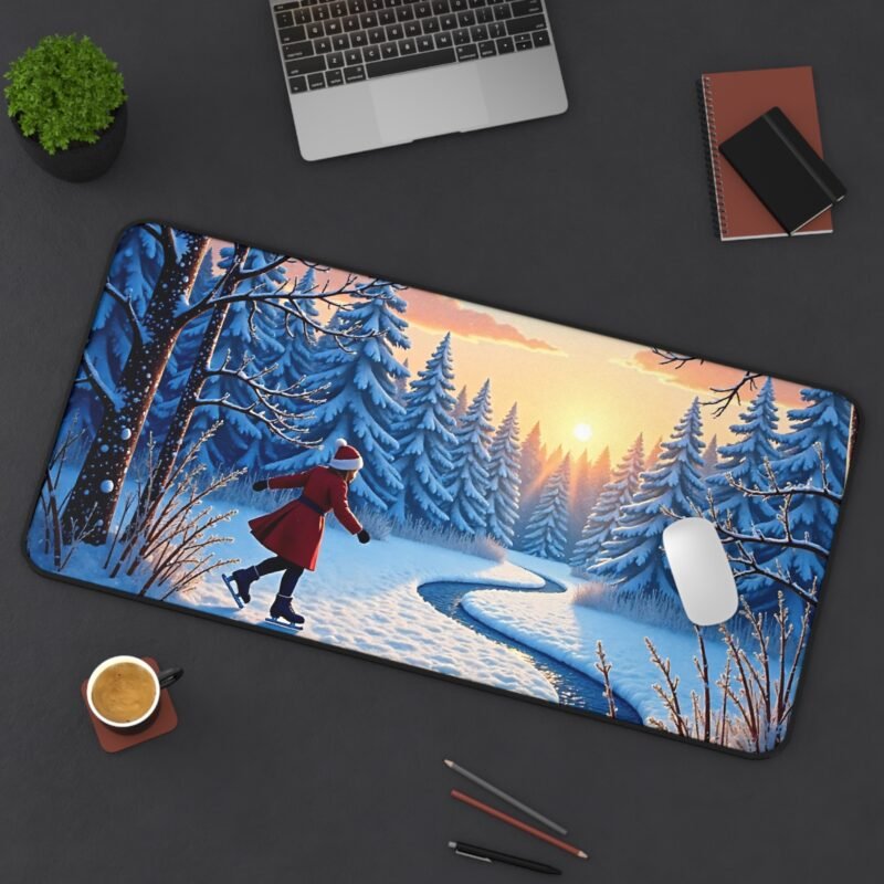 Winter Desk Mat with Tranquil Snowy Landscape for a Calming Workspace - Image 12