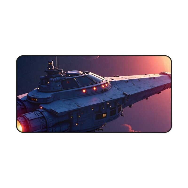 Space Desk Mat with Sci-Fi Spacecraft Design and Alien Horizon Scene - Image 9