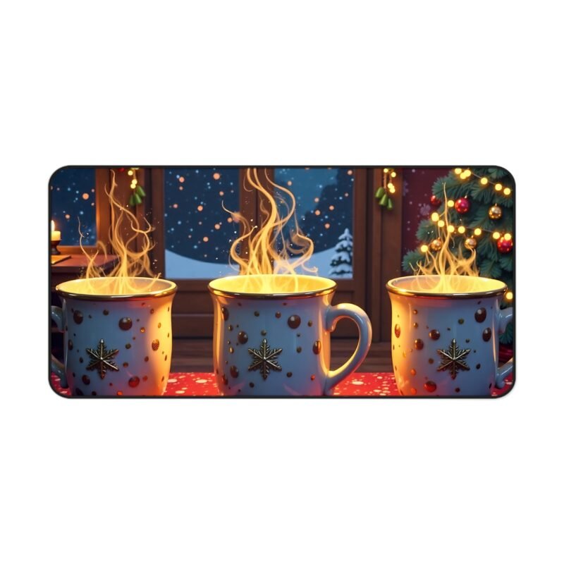 Cozy Christmas Desk Mat with Festive Mug Design for Holiday Vibes - Image 9