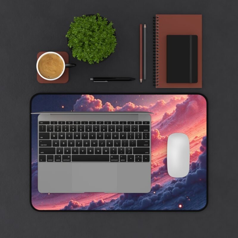 Galaxy Desk Mat with Sunset Clouds and Starry Night Sky for Inspirational Workspaces - Image 3