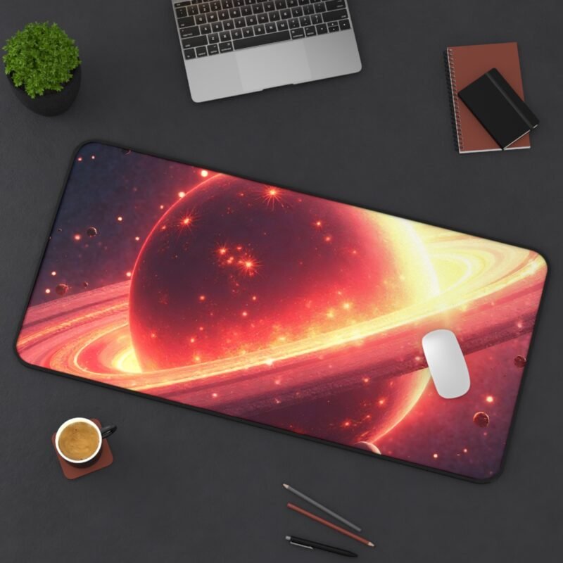 Cosmic Space Desk Mat with Celestial Planet and Starry Galaxy Design - Image 12