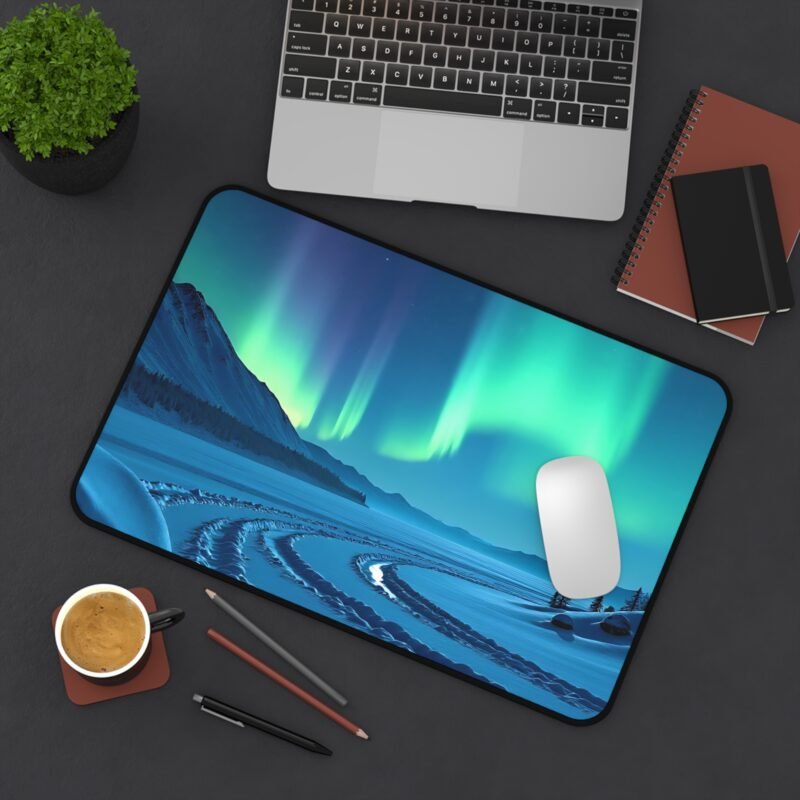 Northern Lights Desk Mat with Arctic Landscape for a Serene Workspace - Image 4