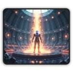 Gaming Mouse Pad Cosmic Design with Futuristic Warrior for Ultimate Precision