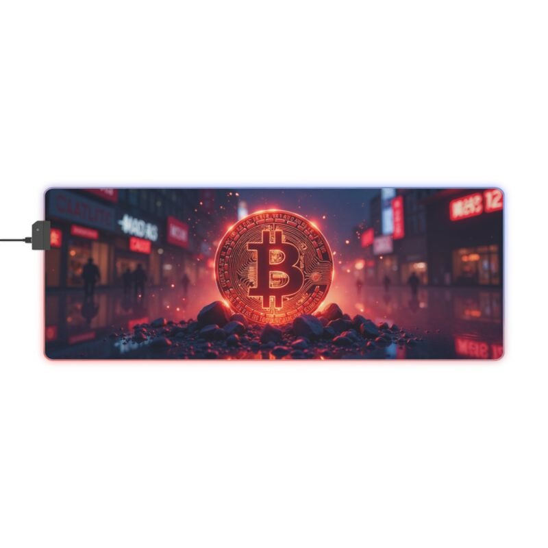 Bitcoin Gaming Mouse Pad with Neon Design for Precision and Style - Image 5