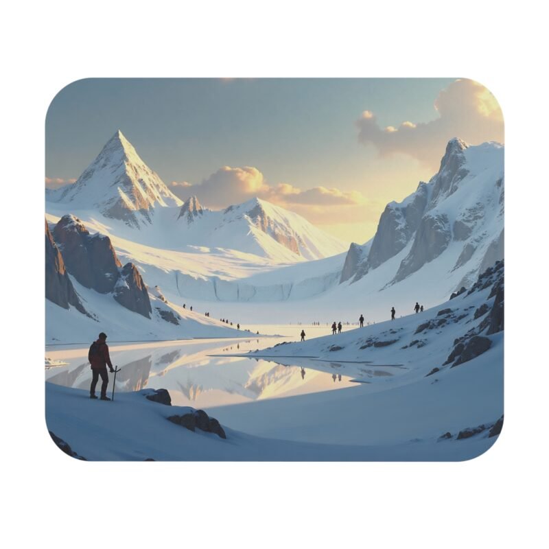 Mountain Desk Mat with Sunrise Snowscape Design for Adventure-Inspired Workspaces