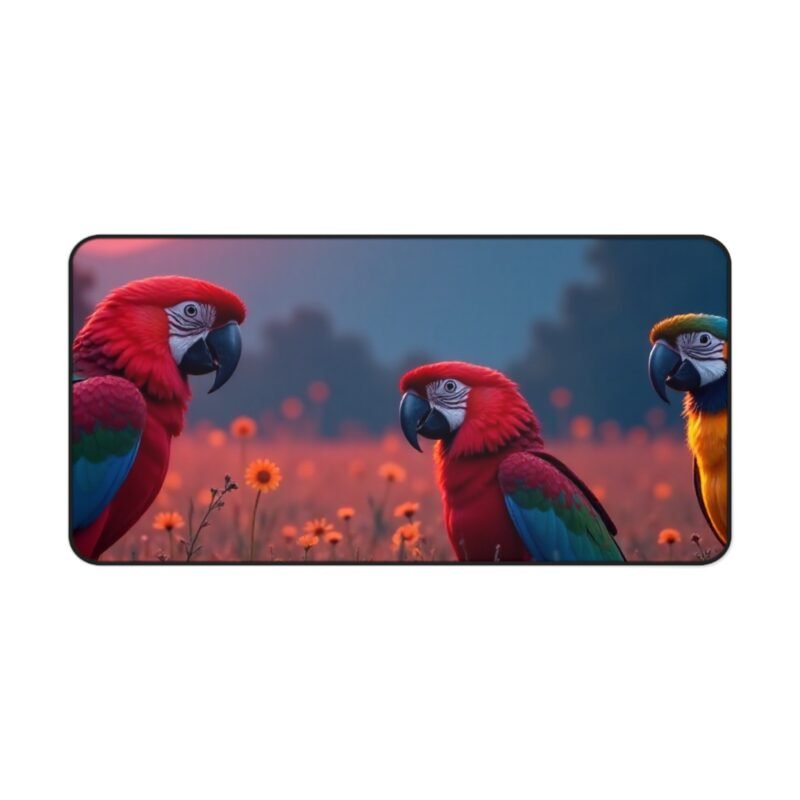 Nature Desk Mat with Majestic Parrot Design and Full Moon Glow - Image 9